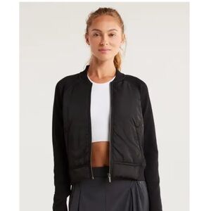 Zelle Mixed Media Bomber Jacket